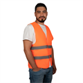Жилет сигнальный светоотражающий С НАНЕСЕНИЕМ ЛОГОТИПА, 2СОП, плотность 60 гр./кв.м., цвет - оранжевый (Китай) 10055